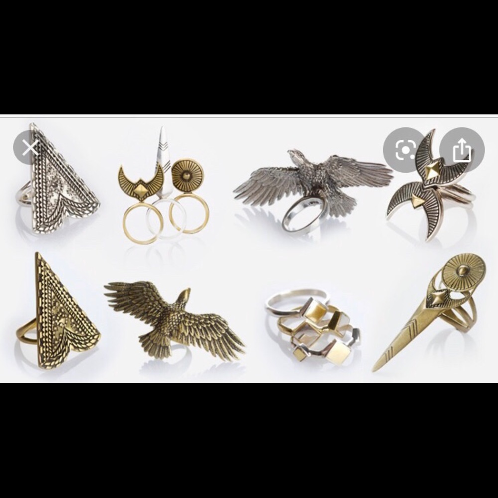 ISO Spell diamond shaped stacking rings size 5